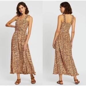 NWT Faithfull The Brand Saint Tropez Midi Dress Wyldie Animal size M